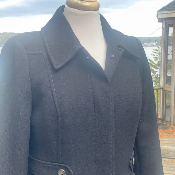 J.Crew Lady Day Coat 8 Black Italian Double Cloth Wool Thinsulate Winter Jacket - Picture 14 of 16